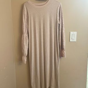 Ribbed sweater dress with lace sleeves never worn brand new size XL